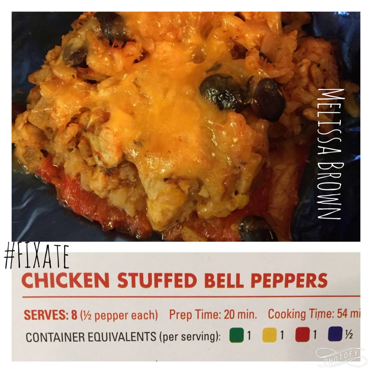 FIXate, dinner recipe, chicken stuffed bell peppers