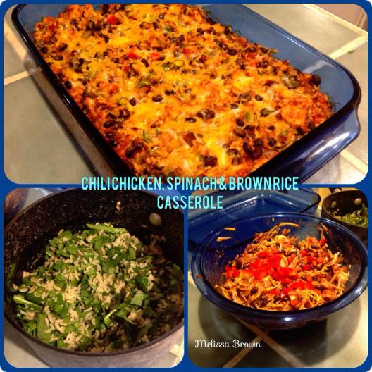 Chili Chicken, Spinach and Rice Casserole